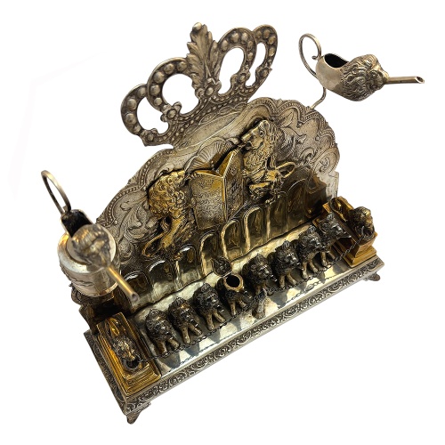 German Silver Menorah Circa 1890